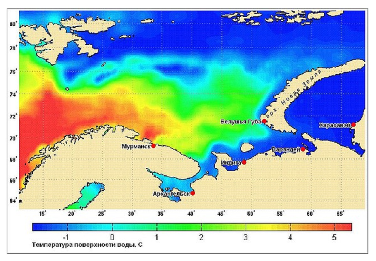 Кос море температура. Климат Баренцева моря. Баренцево море климатический пояс. Карта температур поверхности Баренцева моря. Средняя температура Баренцева моря.